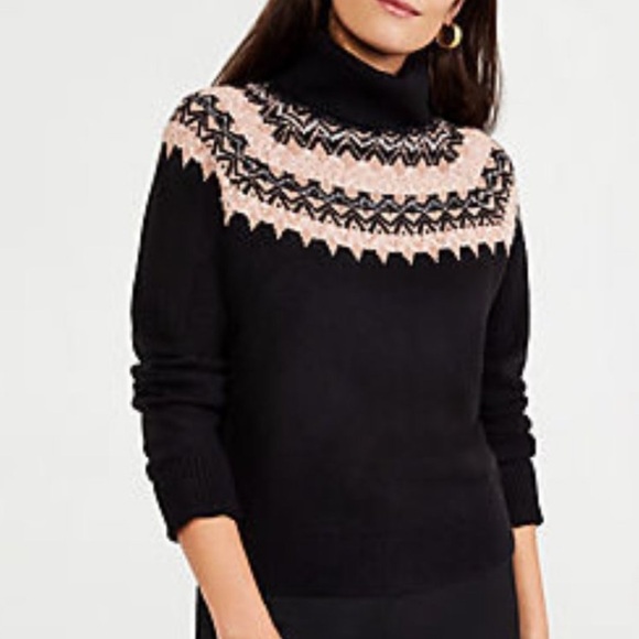 NWT Ann Taylor Wool Blend Fair Isle Sweater - Picture 1 of 6